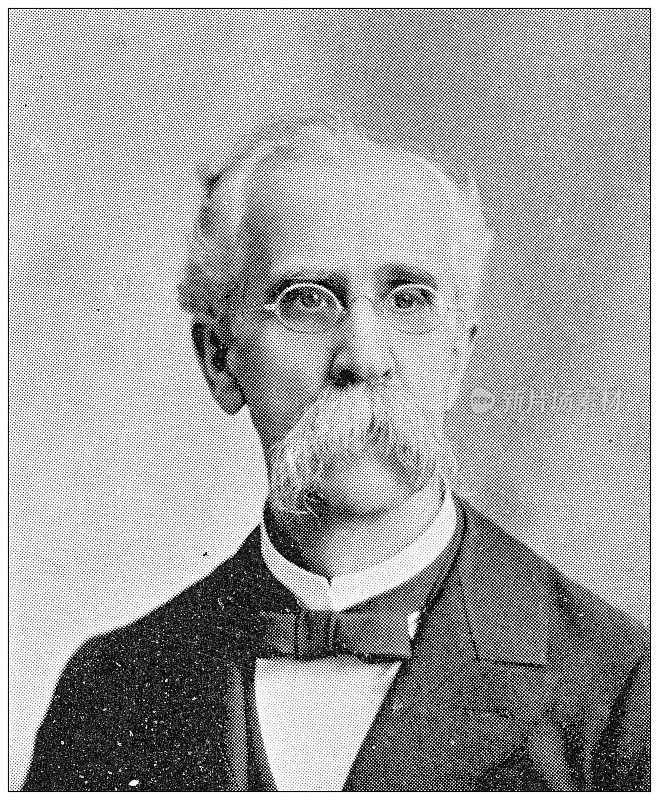 1898年，来自堪萨斯州劳伦斯的古董照片:A A Russ，牙医